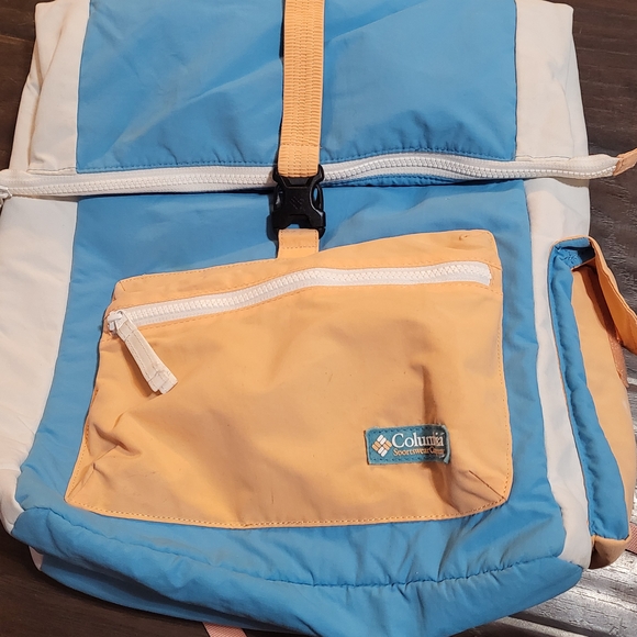Columbia Handbags - Columbia Blue and Orange Backpack